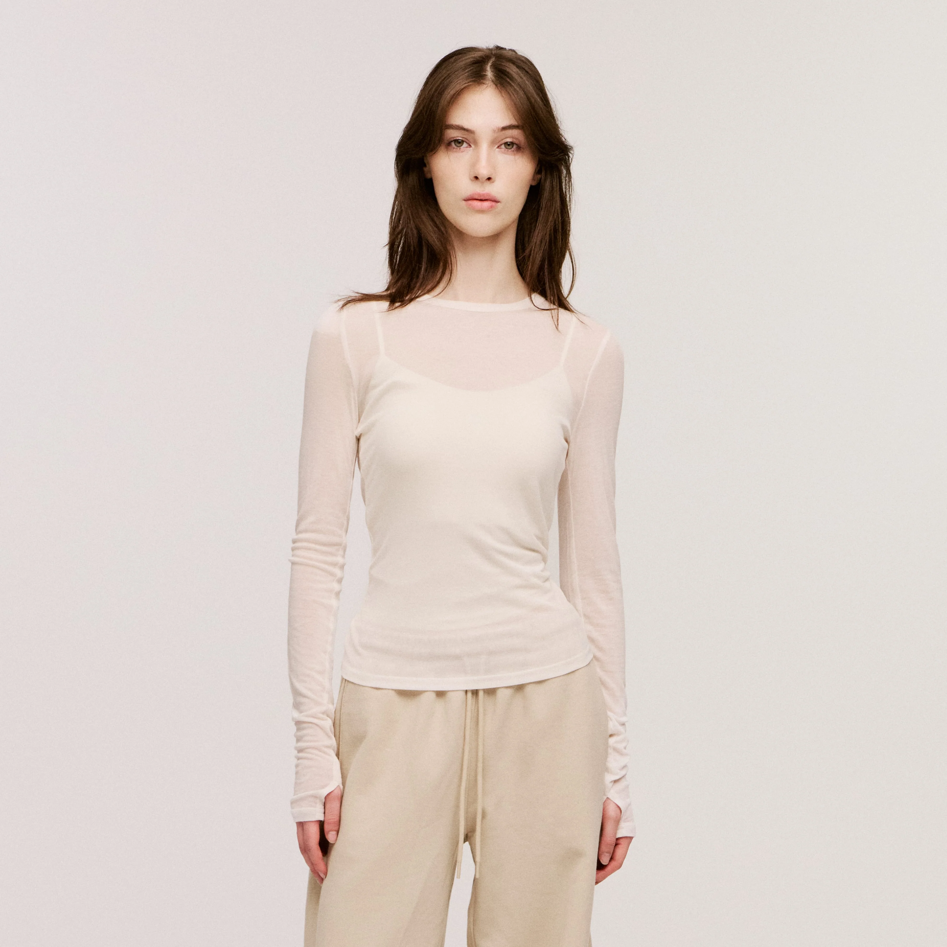 Cashmere-blend Long Sleeve Tops